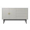 SIDEBOARD Stoon Grau-Beige 154 cm - Greige/Goldfarben, Holzwerkstoff/Metall (154/93/38cm) - Selsey