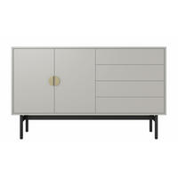 SIDEBOARD Stoon Grau-Beige 154 cm - Greige/Goldfarben, Holzwerkstoff/Metall (154/93/38cm) - Selsey