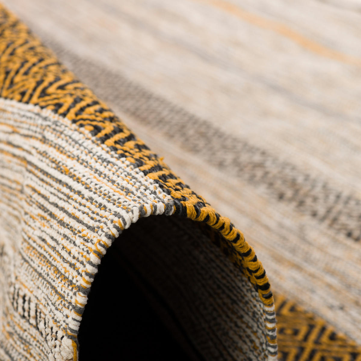 NATUR TEPPICH KELIM KALLEEN - Currygelb, Textil (90/160cm) - Pergamon