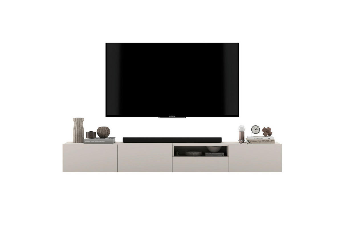TV-LOWBOARD 2-er Set Enjoy Kaschmir Matt Schublade 120 cm - Kaschmir, Holzwerkstoff (240/30/35cm) - Meble Lindner