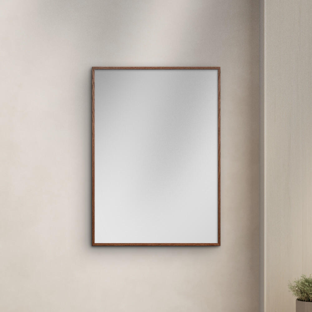 SPIEGEL - Dunkles Eichenholz - Eichefarben, Holz/Papier (40/50/2cm) - Poster&Frame