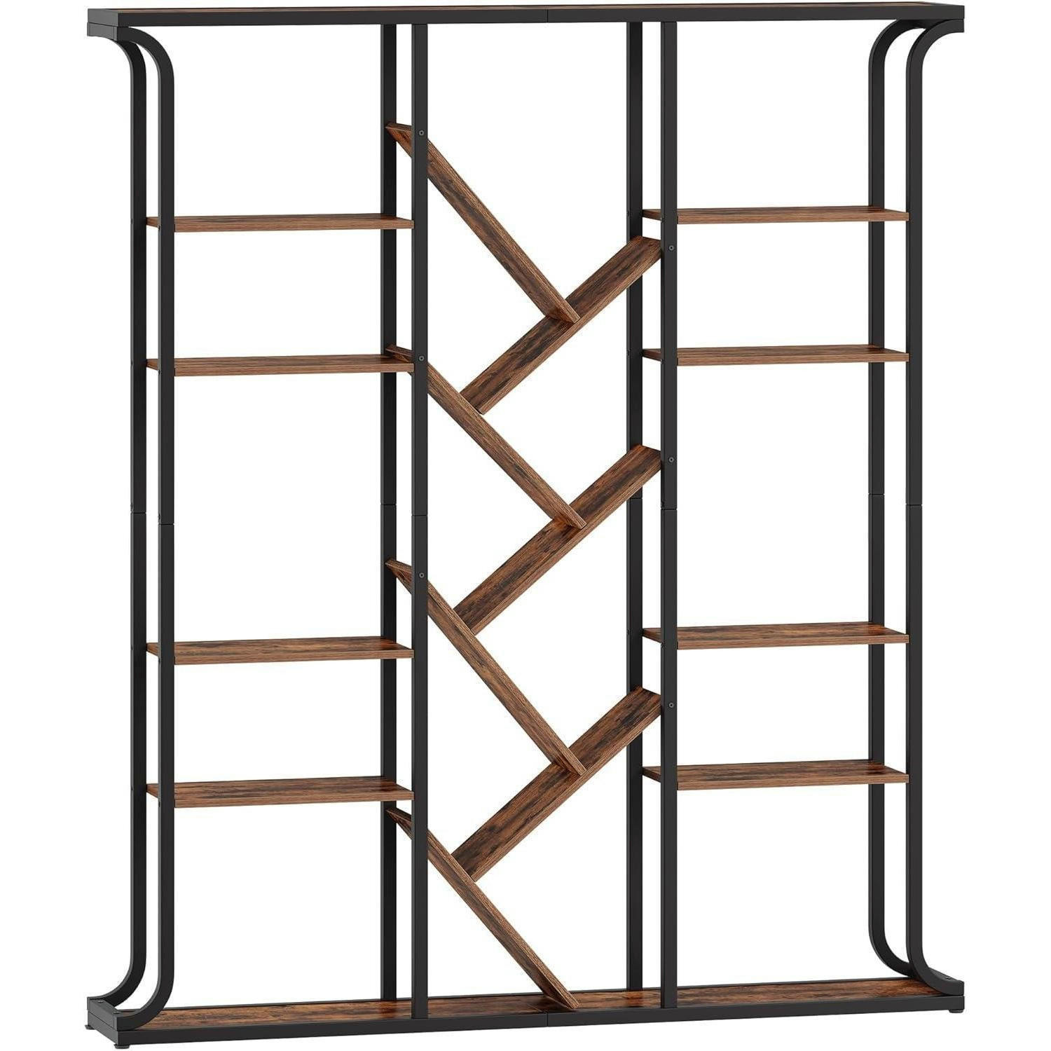 BÜCHERREGAL Baumform Vintage Braun-Schwarz 24 x 156 x 180 cm - Braun, Metall (156/180/24cm)