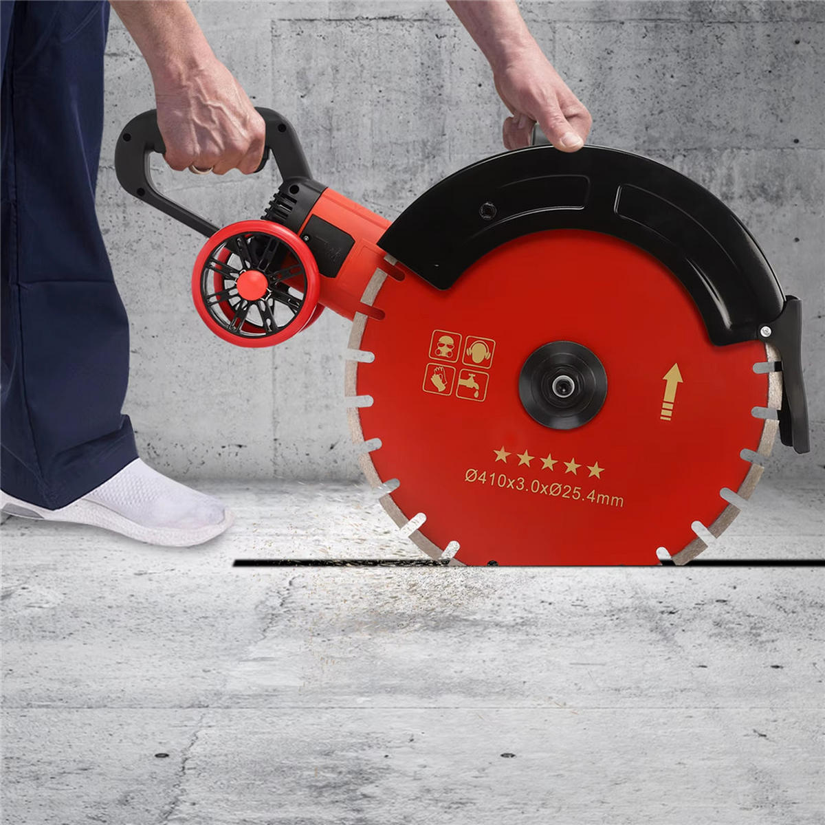 BETONSÄGE 40cm, 3000 U/min - Rot, Metall (42/60/21cm) - Kaket