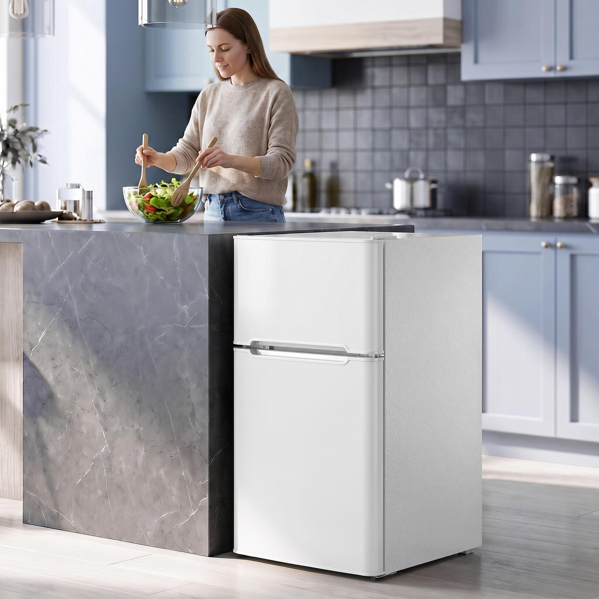 MINI-KÜHLSCHRANK Stahl PS-Kunststoff Weiß - Weiß, Metall (48.5/85/50.5cm) - HOMCOM