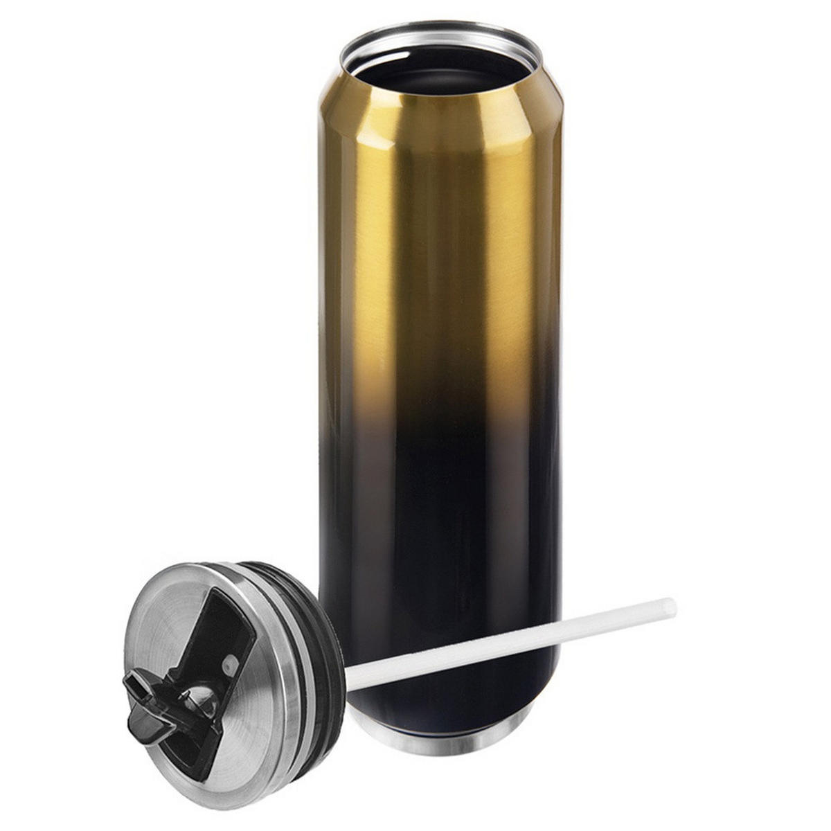 THERMOBECHER Dose Gold 700 ml Schwarz - Schwarz, Metall (0.7L) - Orion 
