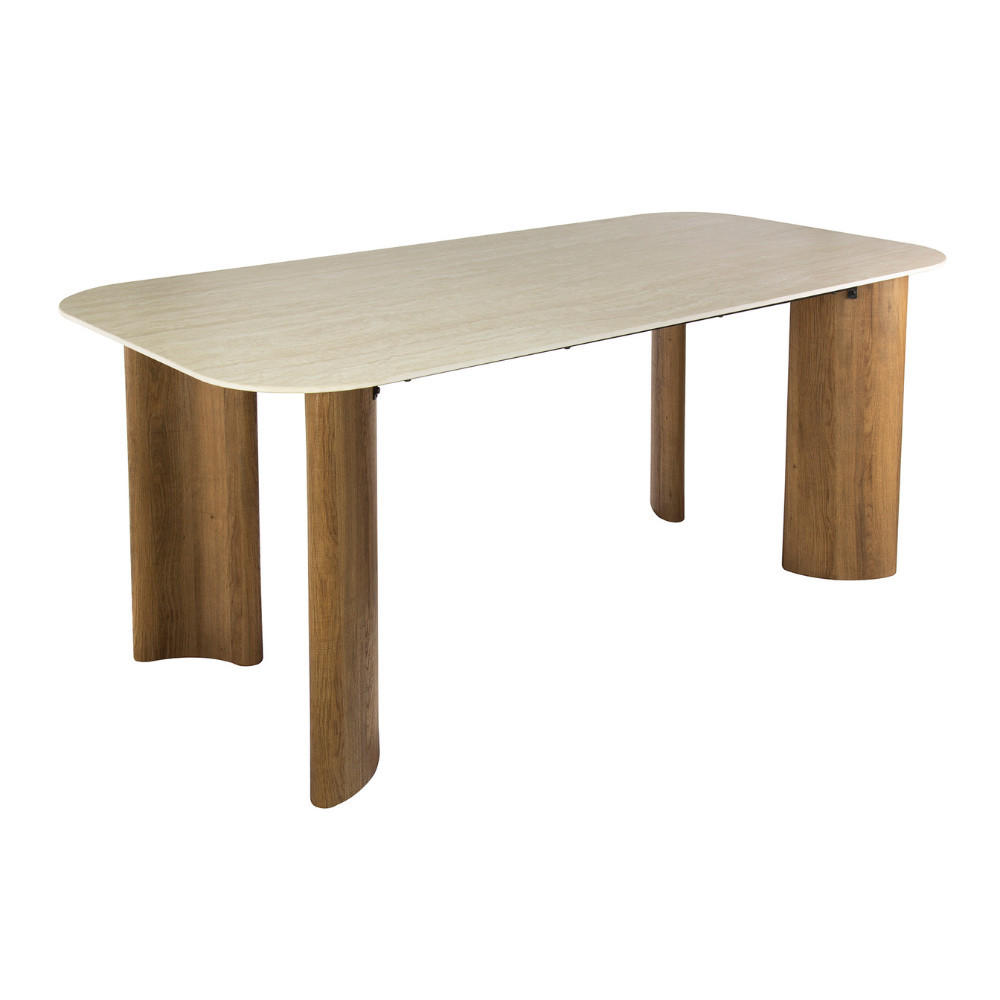 ESSTISCH ROMANO CURVO Beige Keramiktisch mit geschwungenen Beinen 180cm - Beige, Keramik (180/90/76cm) - alesvelt