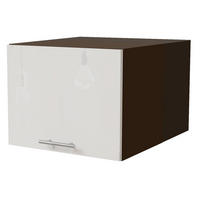 AUFSATZSCHRANK Essen W6B/45 Weiß Hochglanz / Lava Matt 45 / 59 / 36cm - Dunkelgrau/Weiß Hochglanz, Holz/Holzwerkstoff (45/36/59cm) - Feldmann-Wohnen