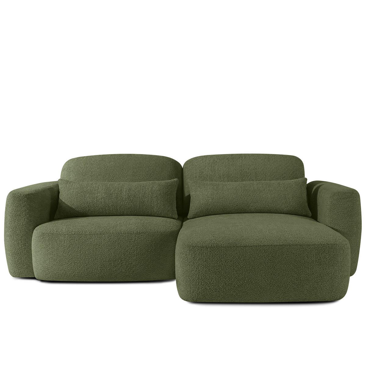 ECKSOFA rechts ELOSA - Olivgrün, Holz/Textil (245/165cm) - KONSIMO®