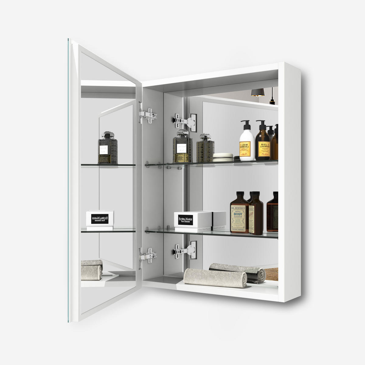 SPIEGELSCHRANK Weiß 65/50/14,5 - Weiß, Metall (50/65/65cm) - EMKE