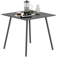 GARTENTISCH DE-14123 quadratisch 80x80 cm, Lattenrost Grau - Grau, Metall (80/80/74cm) - ComfortXL