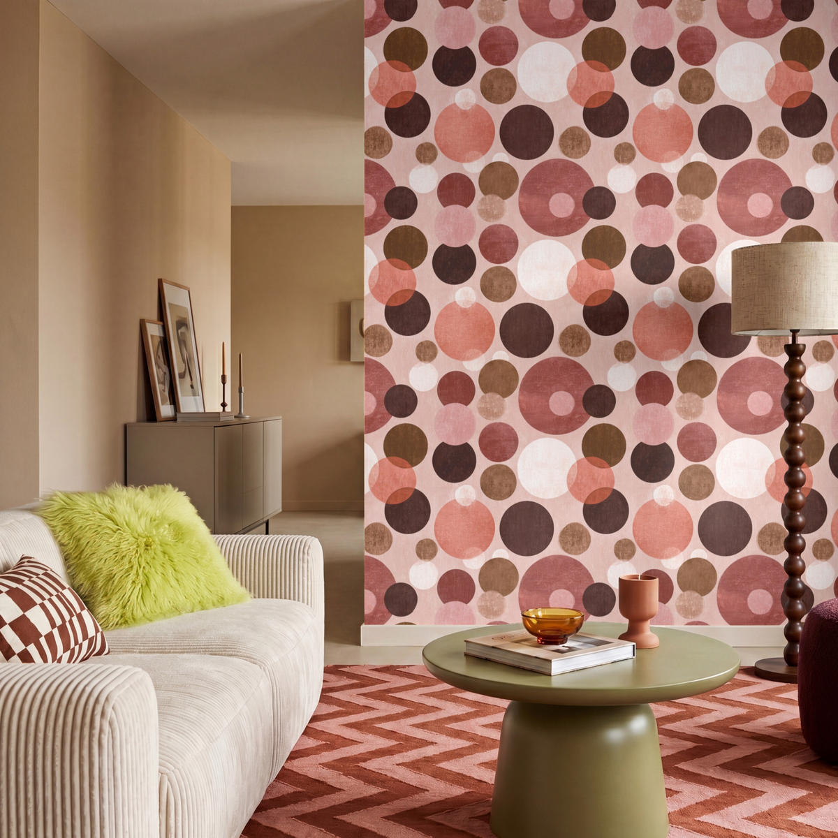 TAPETE - Kreise - Modern - Farbenfroh - 200x260 cm - Multicolor, Papier (200/260cm) - OnlyWow
