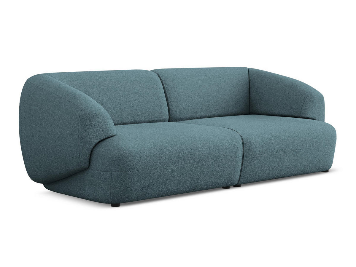 4-SITZER-SOFA Bouclé Stoff Blau - Blau/Blaugrau, Kunststoff/Textil (232/81/98cm) - Makamii