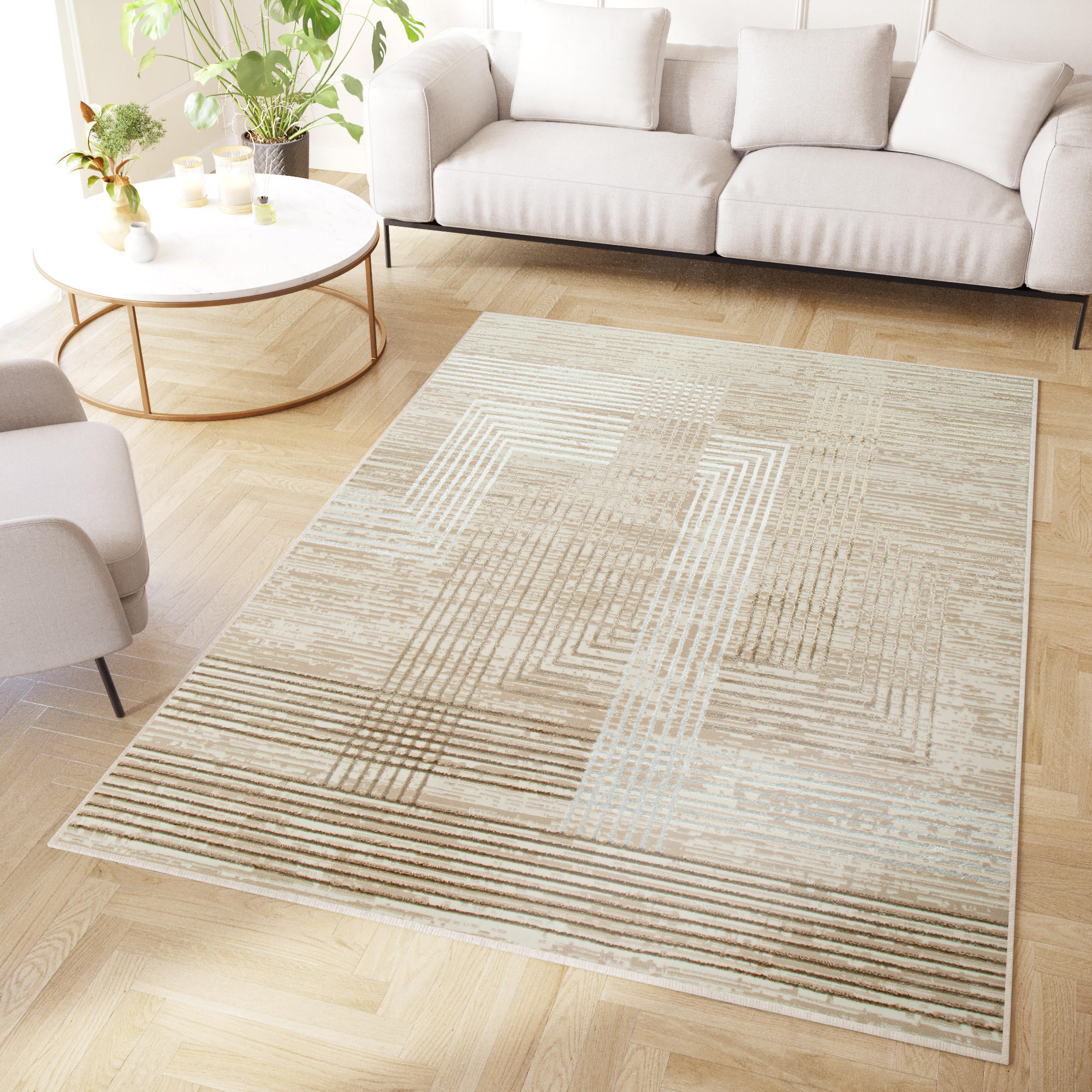 TEPPICH CRYSTAL Creme Beige 300/400 cm - Beige/Creme, Textil (300/400cm) - Tapiso
