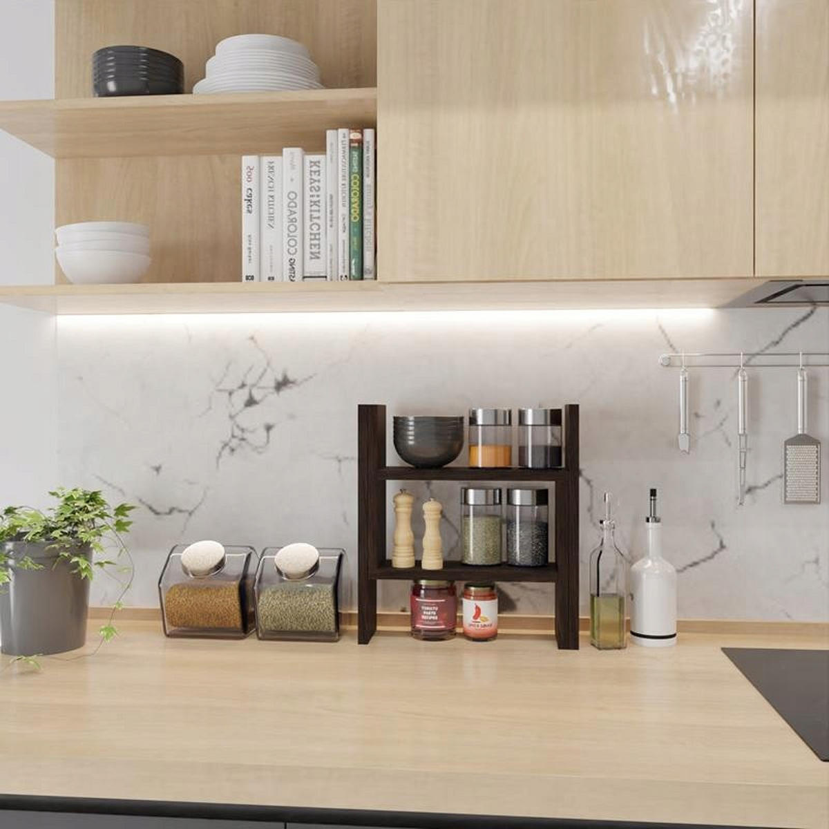 KÜCHENREGAL EX3 ausziehbar Wenge 40/12/44 cm - Wengefarben, Holzwerkstoff (40/44/12cm) - Matkam Möbel