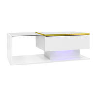 COUCHTISCH DE-046 Lumina Eichefarben - Weiß, Holzwerkstoff (50/90/33cm) - ComfortXL