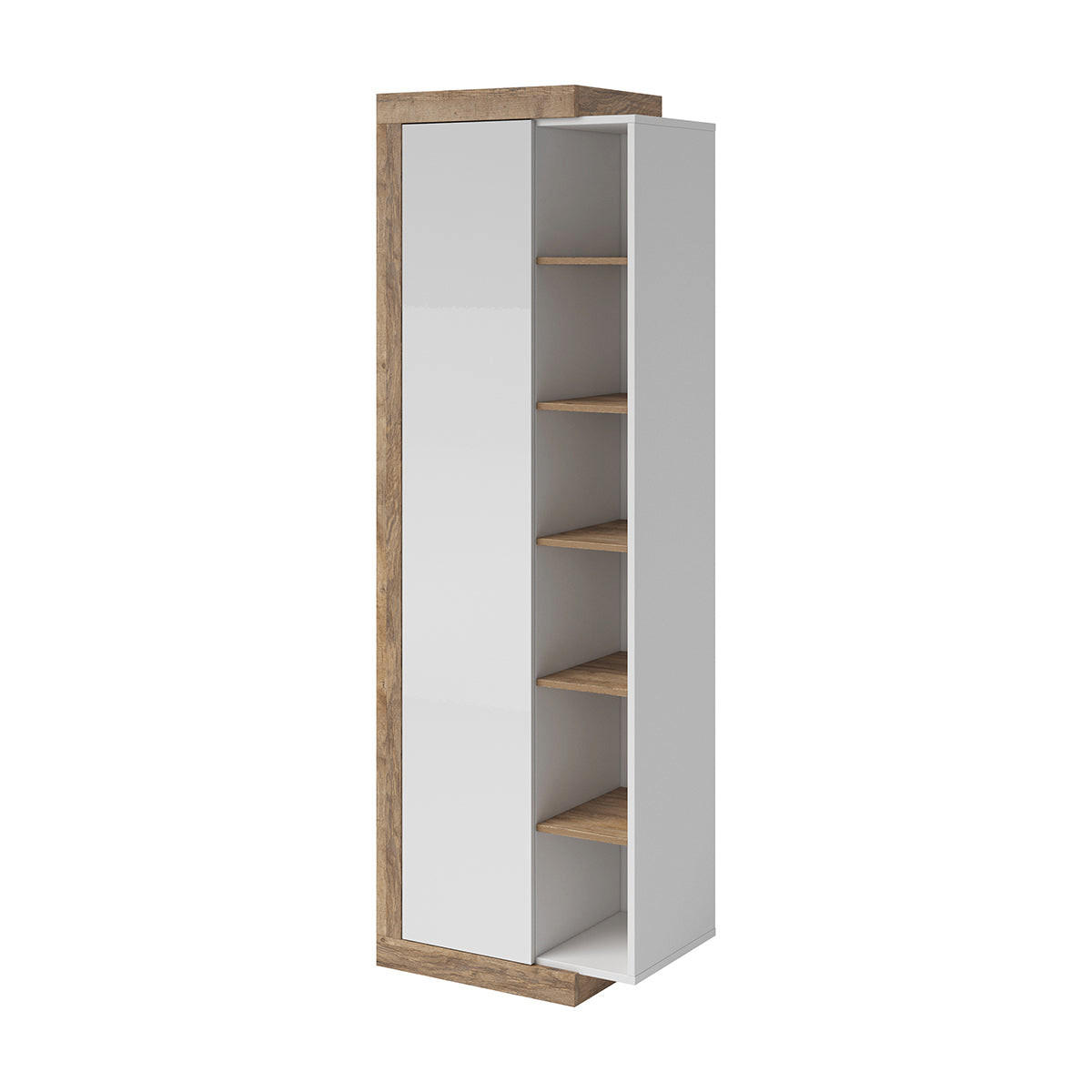 SKŘÍŇ 1DVEŘOVÁ Azior Bílá a dřevo - bílá, kompozitní dřevo (67/200/40cm) - Petits-meubles