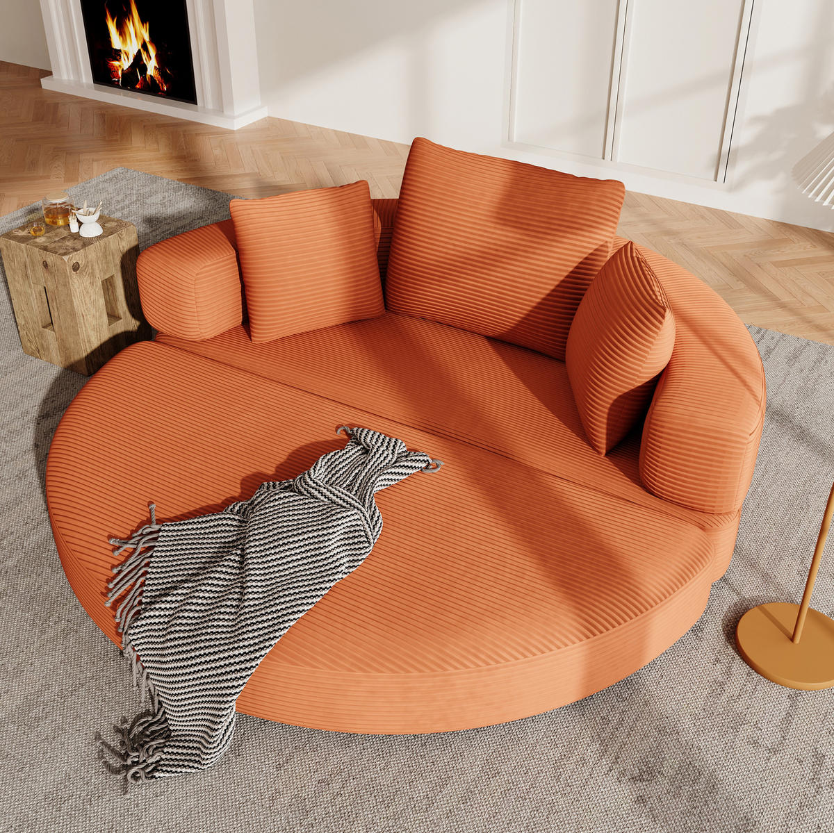 SCHLAFSOFA 173/88/60 cm in Orange – faltbar und als Gästebett nutzbar - Orange, Textil (176/40/173cm) - BEAOK