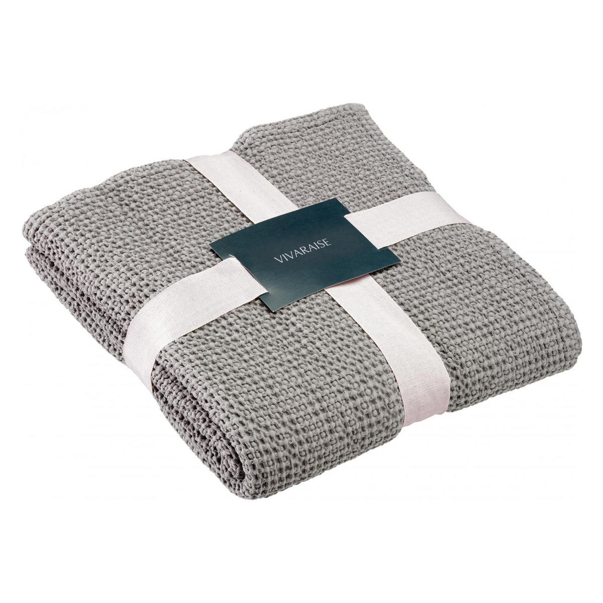 RECYCELTE BETTÜBERWURF Maia graugrün 240 x 260 cm - Grün, Textil (240/260cm) - Vivaraise