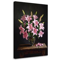 LEINWANDBILD Blumen 80x120cm - Rosa, Textil (80/120cm) - Feeby