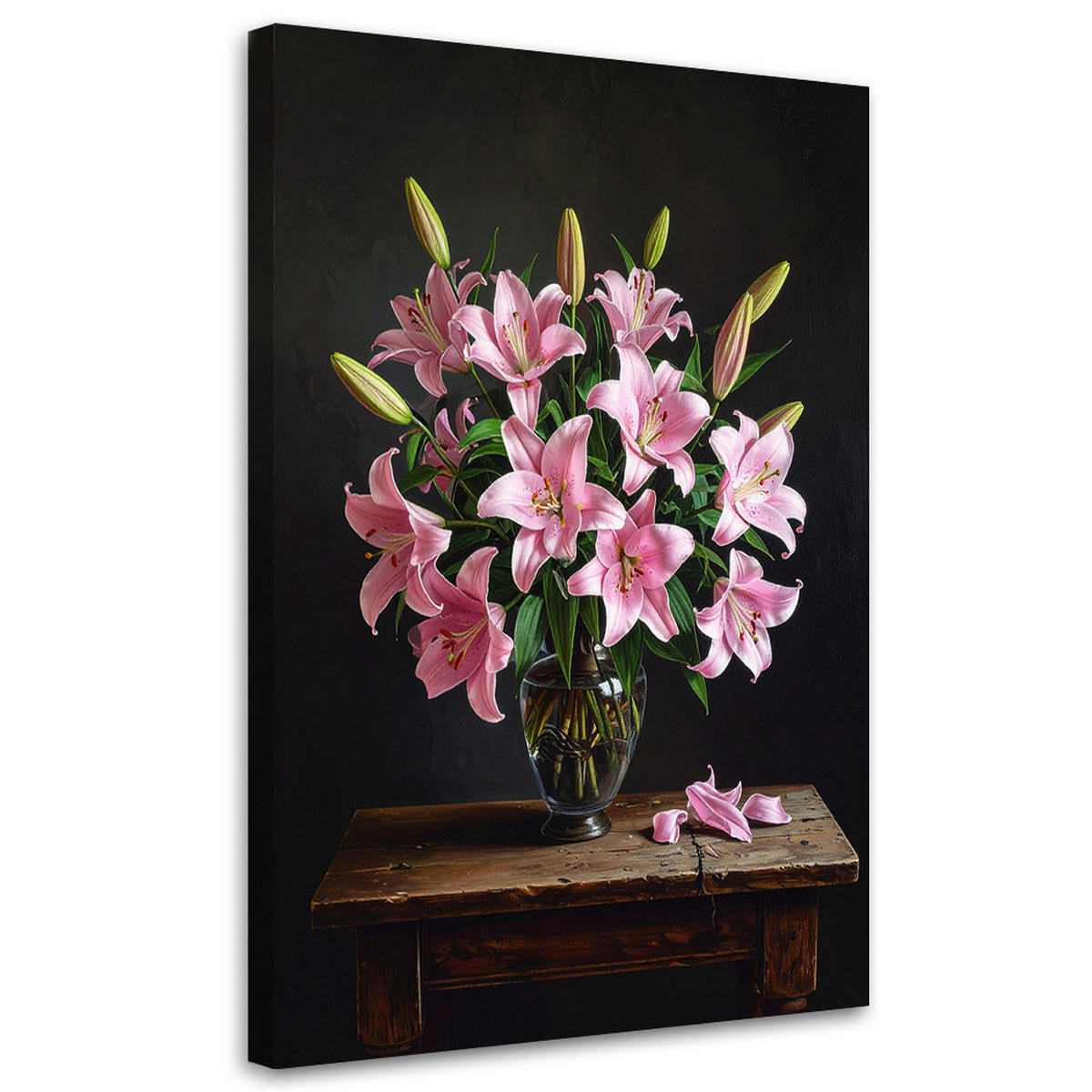 LEINWANDBILD Blumen 80x120cm - Rosa, Textil (80/120cm) - Feeby