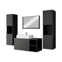 BADMÖBEL-SET Kertos III - Goldfarben/Schwarz, Holzwerkstoff/Metall (100/57/45cm) - MIRJAN24