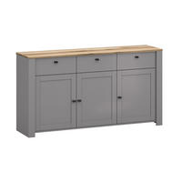 SIDEBOARD Latour grau / Eiche Delano 165 / 42 / 88cm - Braun/Grau, Holz/Holzwerkstoff (165/88/42cm) - Feldmann-Wohnen