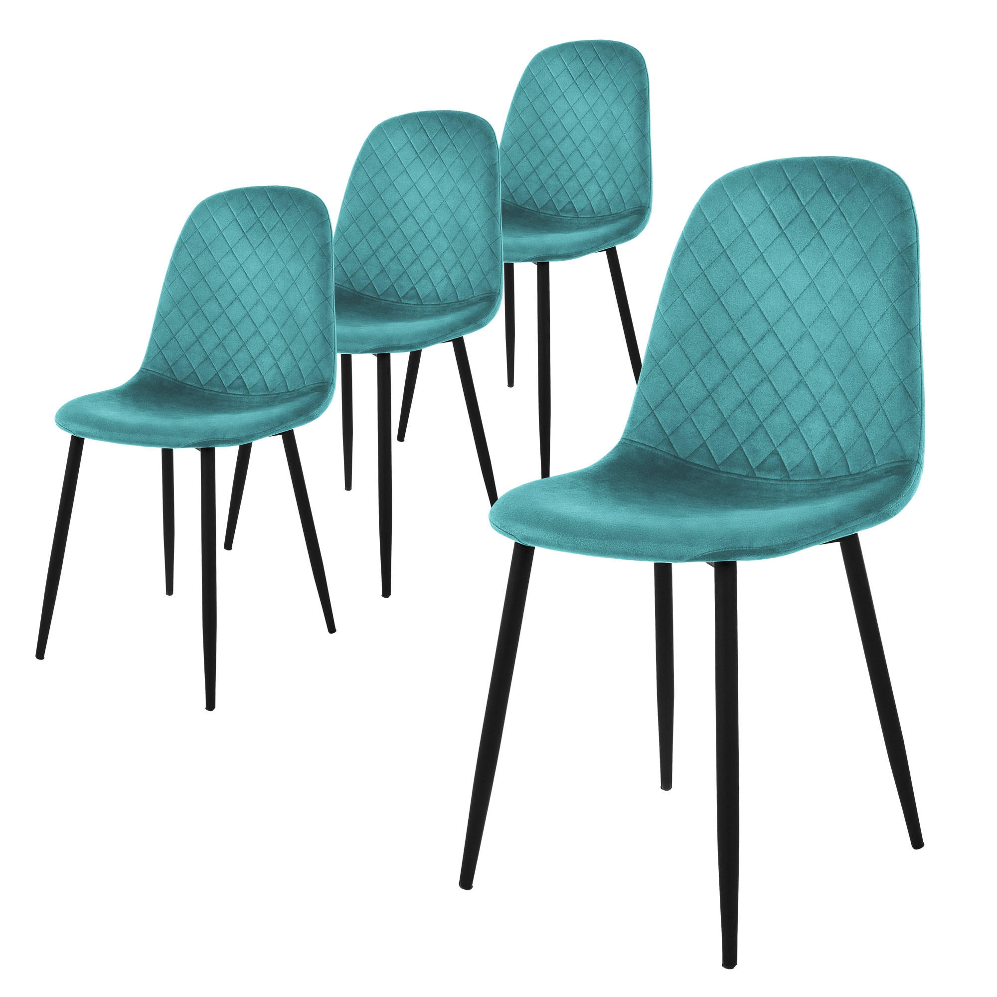ML-DESIGN JÍDELNÍ ŽIDLE, sada 4 ks, petrolejový samet