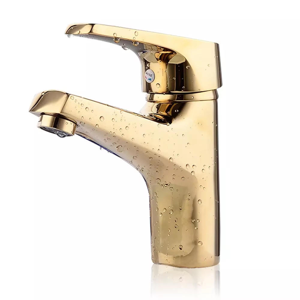 WASCHTISCHARMATUR Gold Einhebelmischer Waschbecken - Goldfarben, Metall (11/14/3.5cm) - Kaket