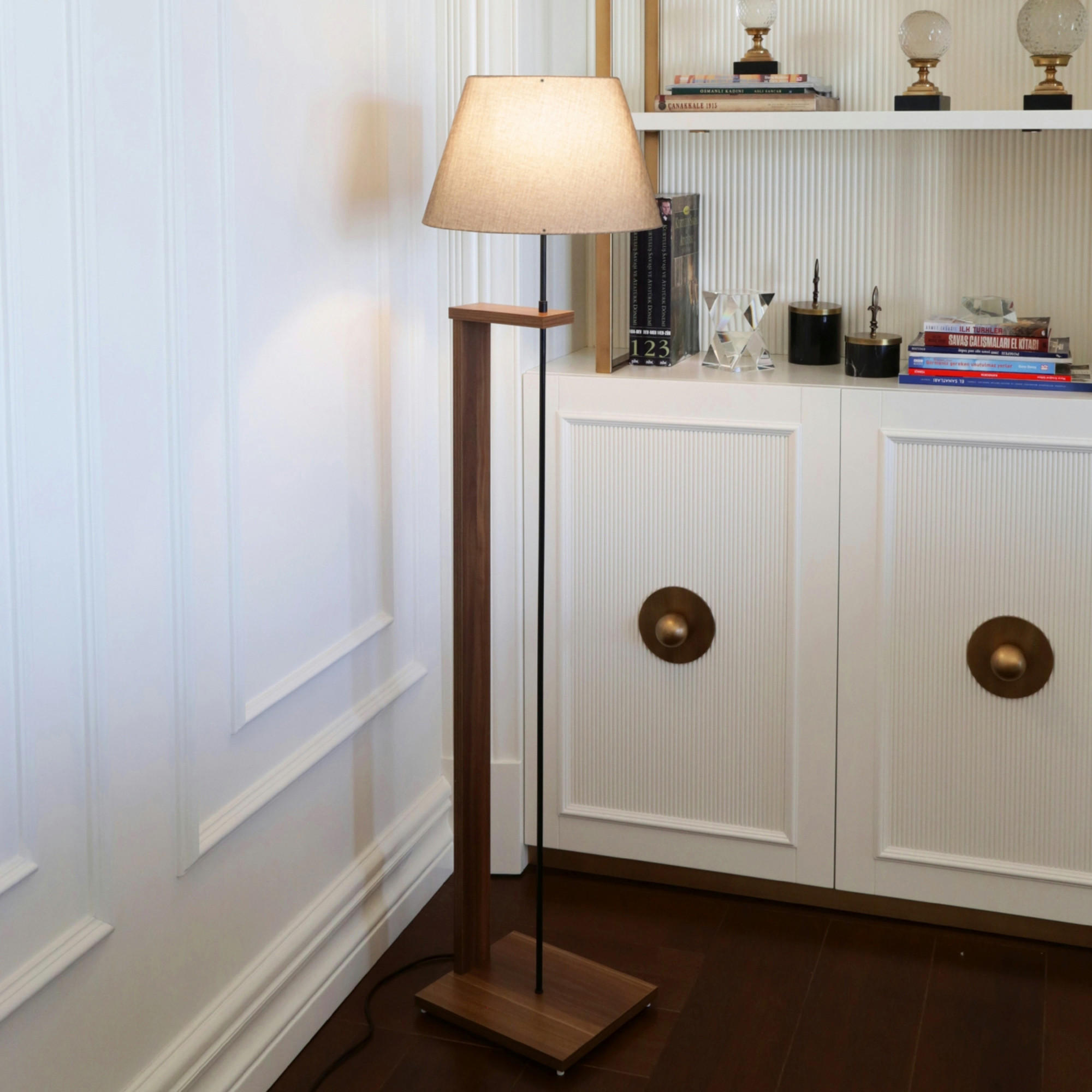 STEHLEUCHTE Bromwich - Beige, Metall (38/38/150cm) - lux.pro