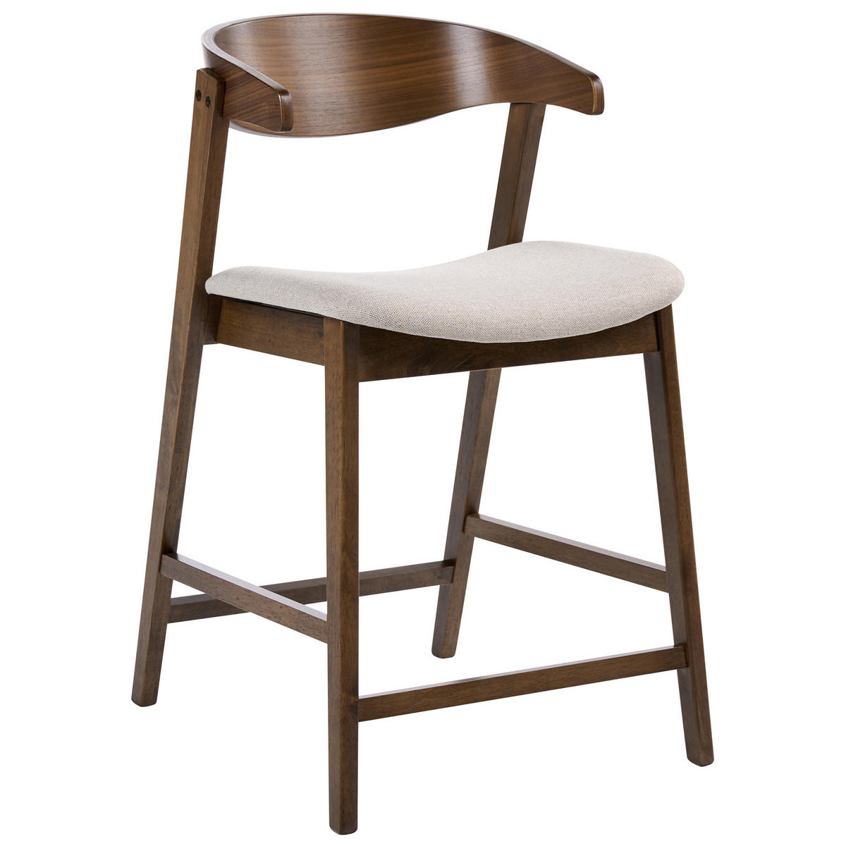 BARSTUHL 2er-Set Braun/Beige Lilly - Beige, Holz (52/87/60cm) - Beliani