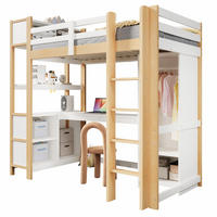 HOCHBETT 90/200 cm aus Kiefernholz mit Schreibtisch, Natur - Naturfarben, Holz (90/200cm) - OKMYHOME