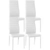 STUHL 4er Set Lederlook weiß - Weiß, Textil/Metall (41.5/99/40cm) - CLP