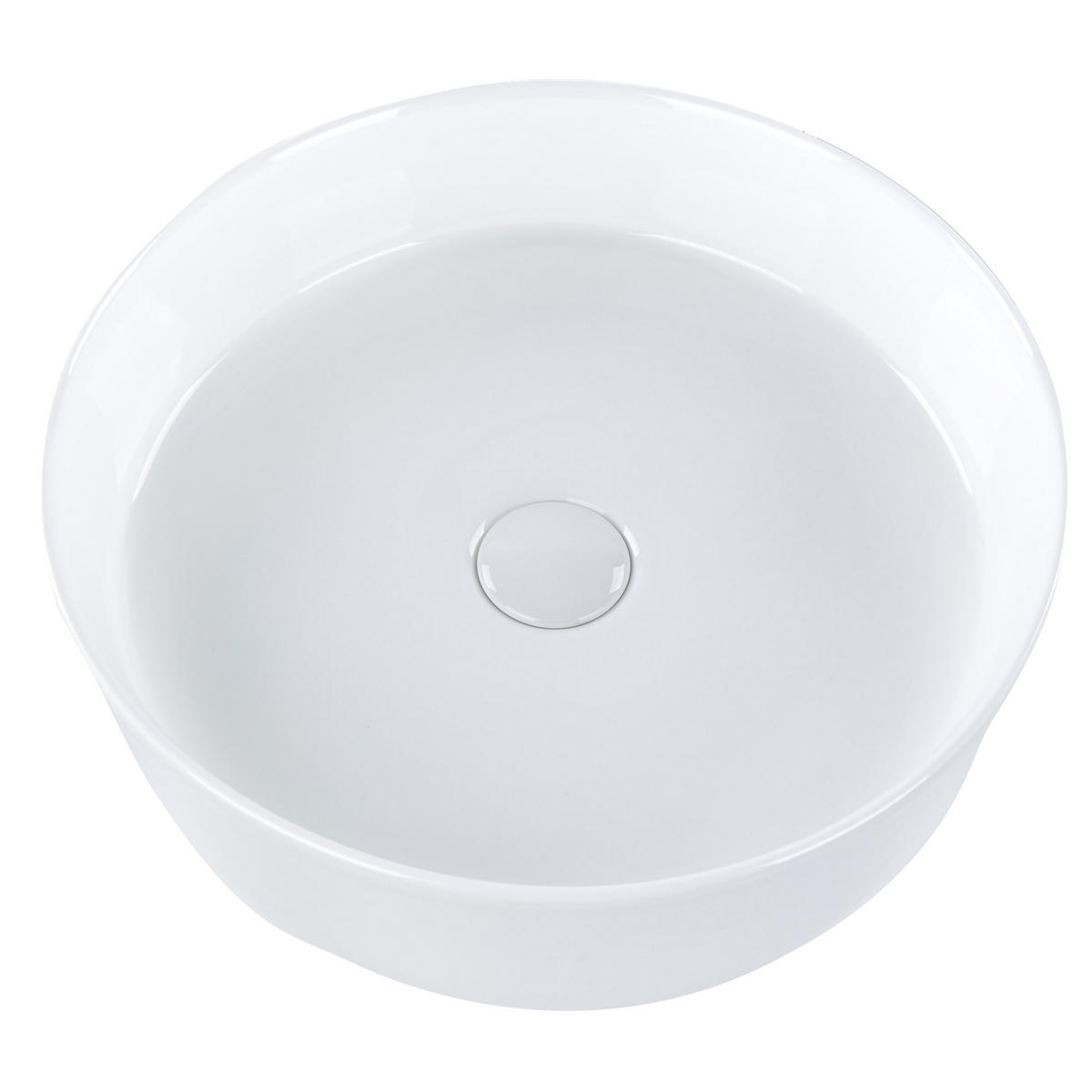 AUFSATZWASCHBECKEN 40 cm Weiß Tebar - Weiß, Keramik (40/12/40cm) - Beliani