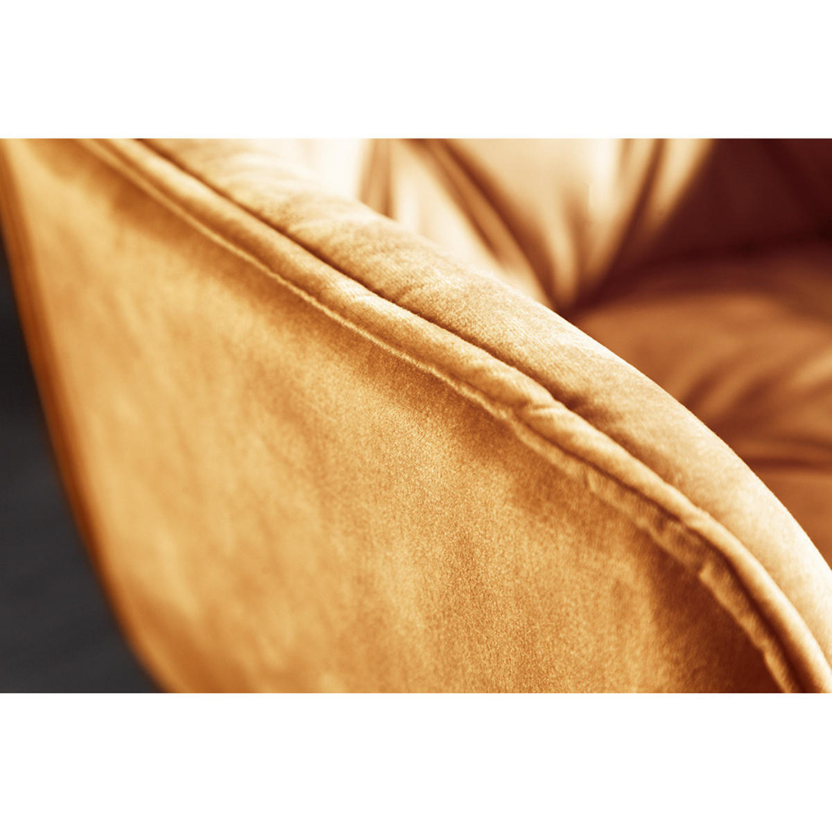 STUHL MILANO Samt Senfgelb, Schwarze - Gelb, Textil (59/84/62cm) - riess-ambiente