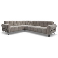 ECKSOFA Volare ohne Schlaffunktion Hellbraun rechts - Hellbraun/Schwarz, Textil/Metall (295/235cm) - Beautysofa