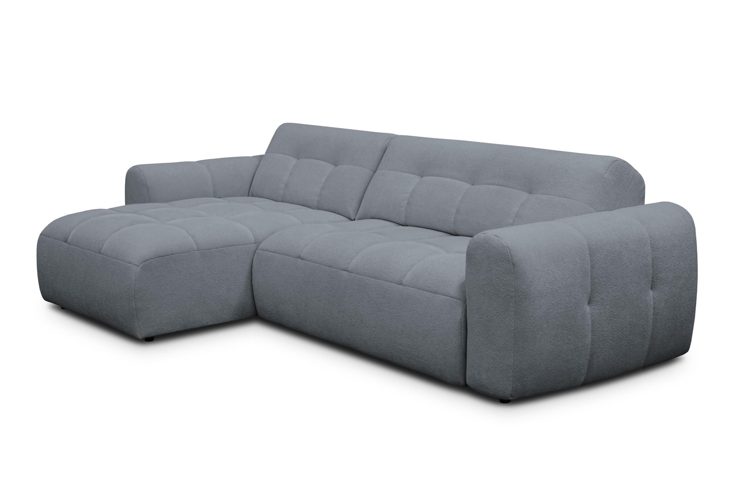 ECKSOFA LUMERO 4-Sitzer LINKS, graphitfarben - Schwarz/Graphitfarben, Holz/Textil (275/166cm) - Courtois Laville