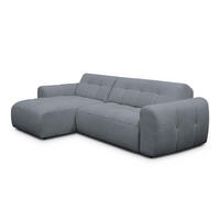 ECKSOFA LUMERO 4-Sitzer LINKS, graphitfarben - Schwarz/Graphitfarben, Holz/Textil (275/166cm) - Courtois Laville