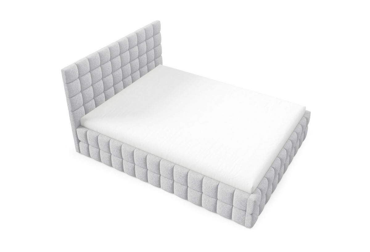 POLSTERBETT mit Stauraum 180x200 cm in Hellgrau - Hellgrau, Metall (180/200cm) - Home Collective