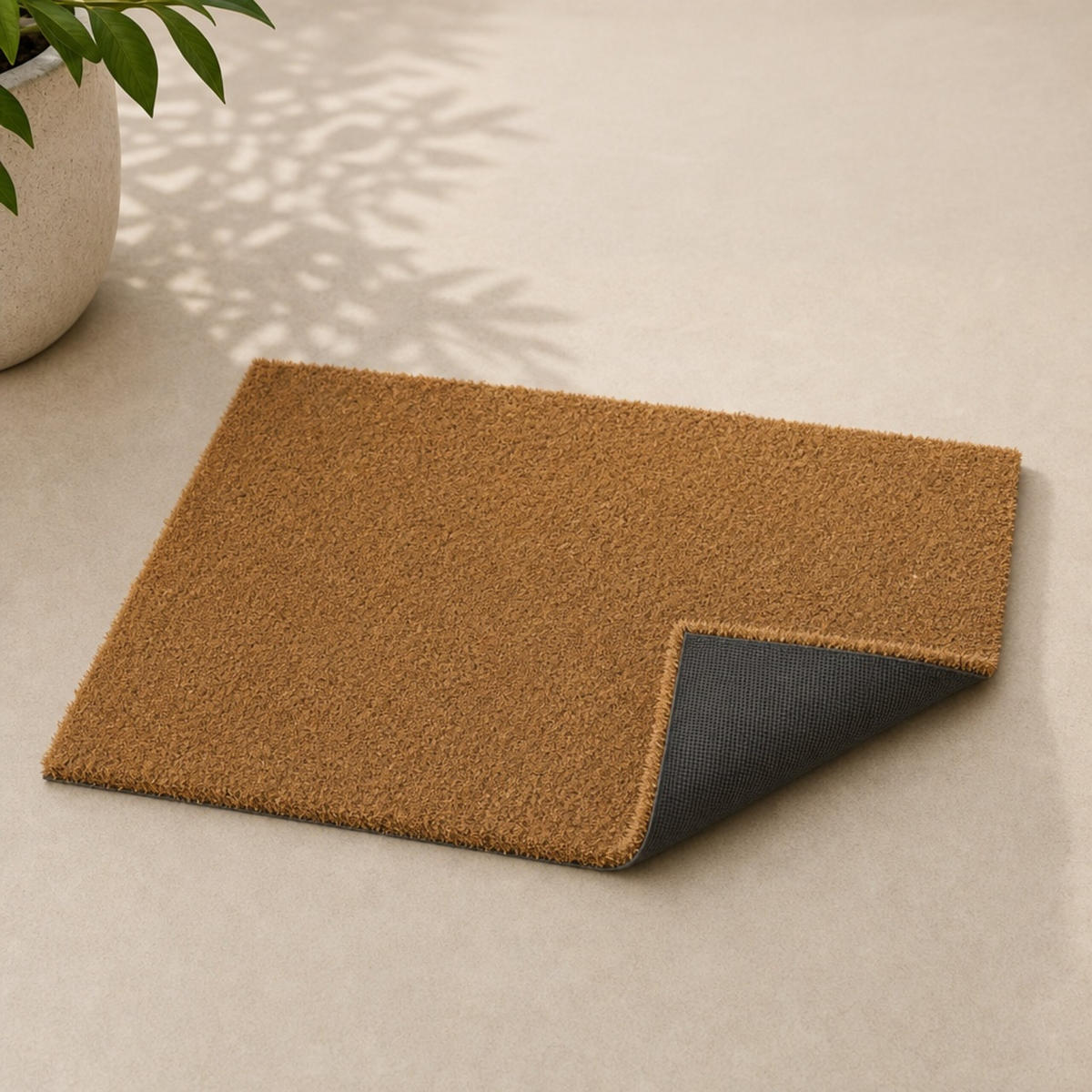 ROHOŽKA Přírodní kokos 60x40 cm - světle hnědá, textil/plast (60/40cm) - Relaxdays