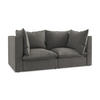 2-SITZER SOFA Strukturstoff Grau - Dunkelgrau/Schwarz, Holzwerkstoff/Kunststoff (180/77/90cm) - Makamii