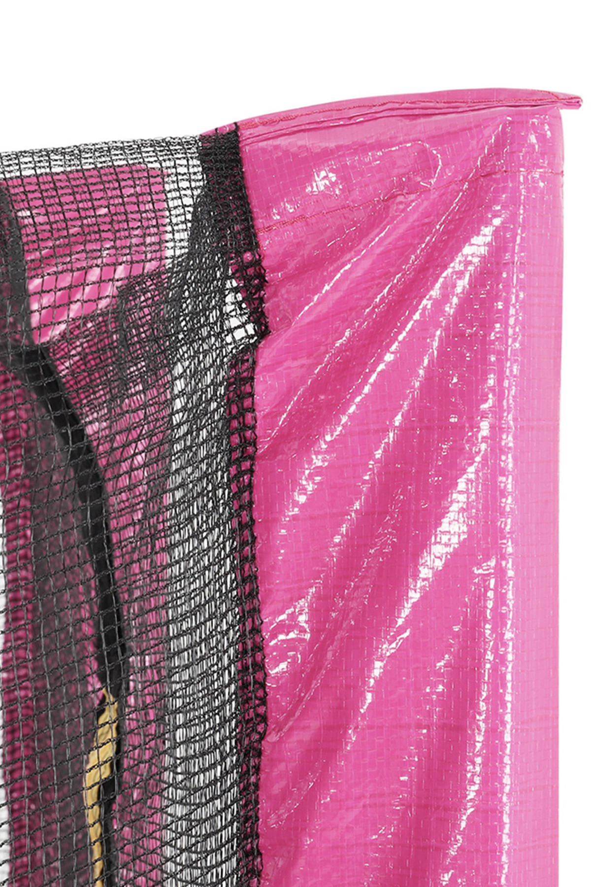TRAMPOLIN aus Stahl, PP, EPE, Federn in Rosa + Schwarz mit Sicherheitsnetz für Kinder 150 cm Durchmesser x 160 cm Höhe - Pink, Metall (150/150/160cm) - Livingandhome