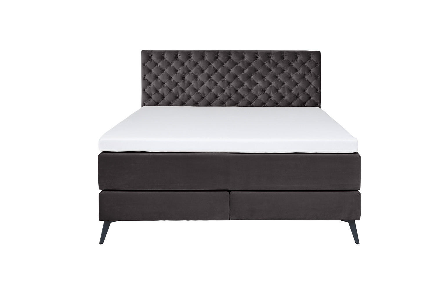 BOXSPRINGBETT SINDAR Anthrazit Webstoff - Anthrazit/Schwarz, Textil (160/200cm) - KAWOLA
