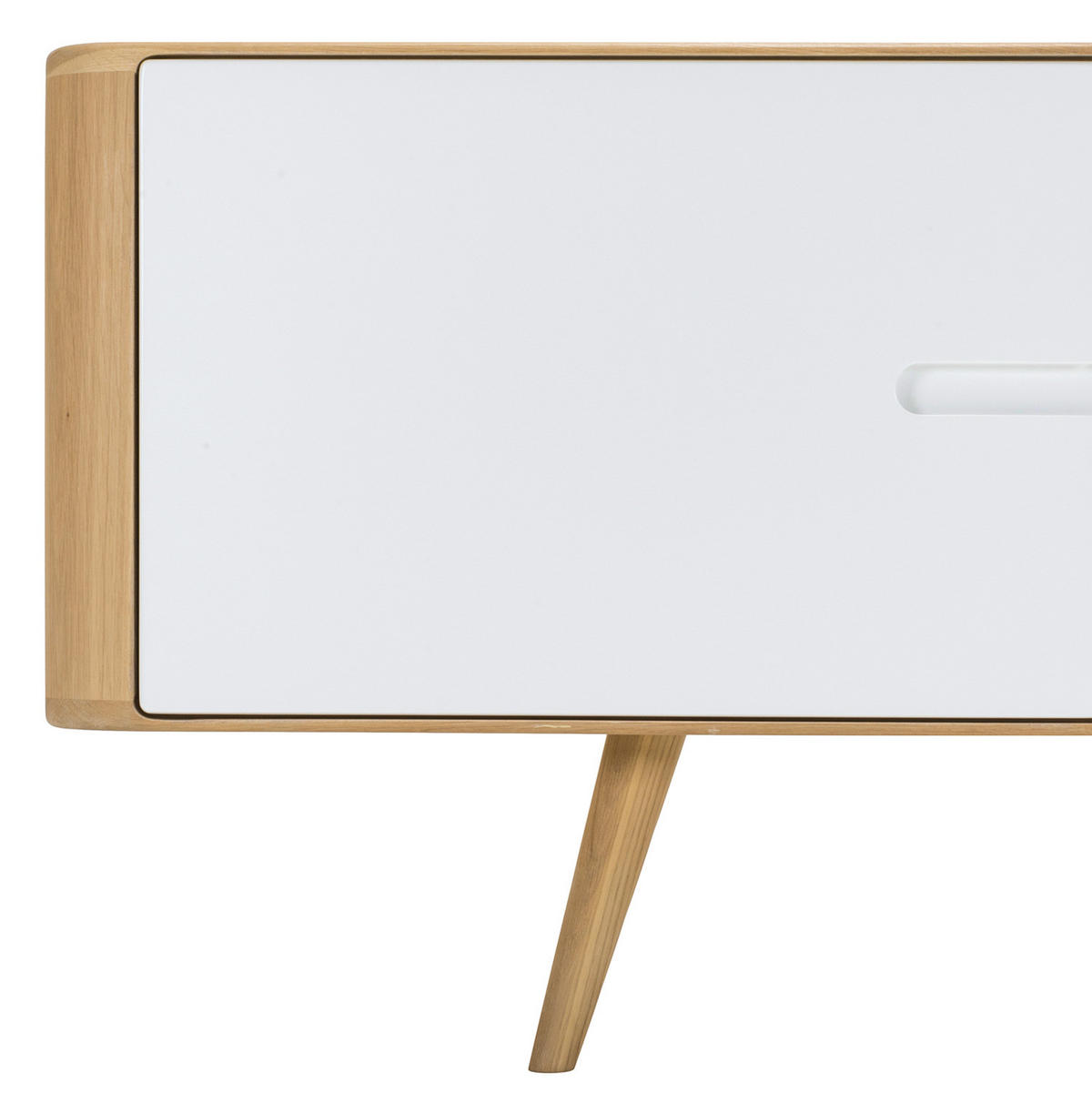 SIDEBOARD - Wildeiche massiv - Weiß, Holzwerkstoff (180/60/42cm) - home24