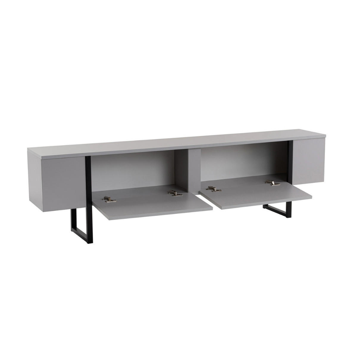 TV-MÖBEL mit 2 klapptüren - serenity 180/29,5/50 cm - Dunkelgrau, Holzwerkstoff (29.5/50/188cm) - Calicosy