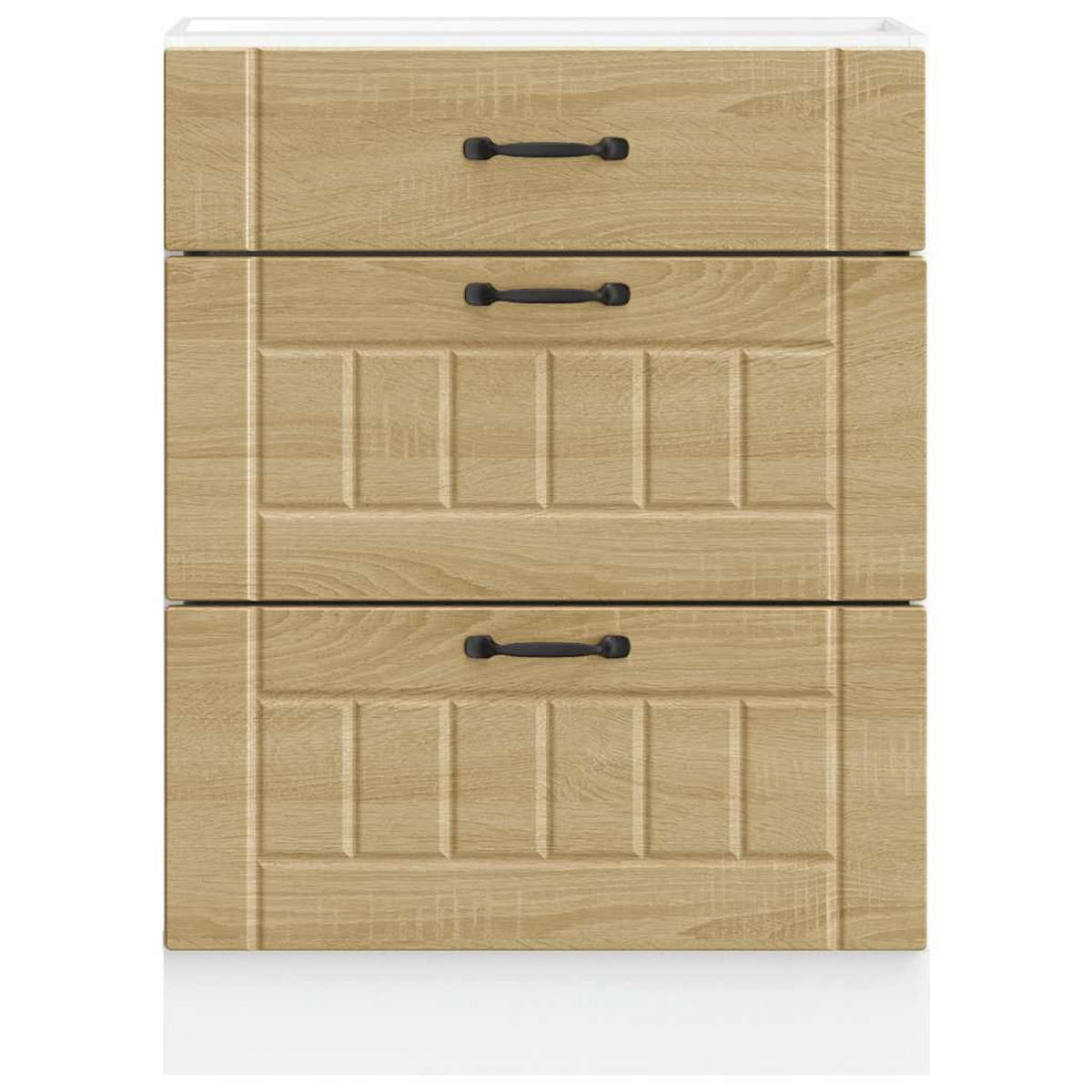 KÜCHEN-UNTERSCHRANK Lucca Sonoma-Eiche Holzwerkstoff - Braun, Holzwerkstoff (46/81.5/60cm) - vidaXL