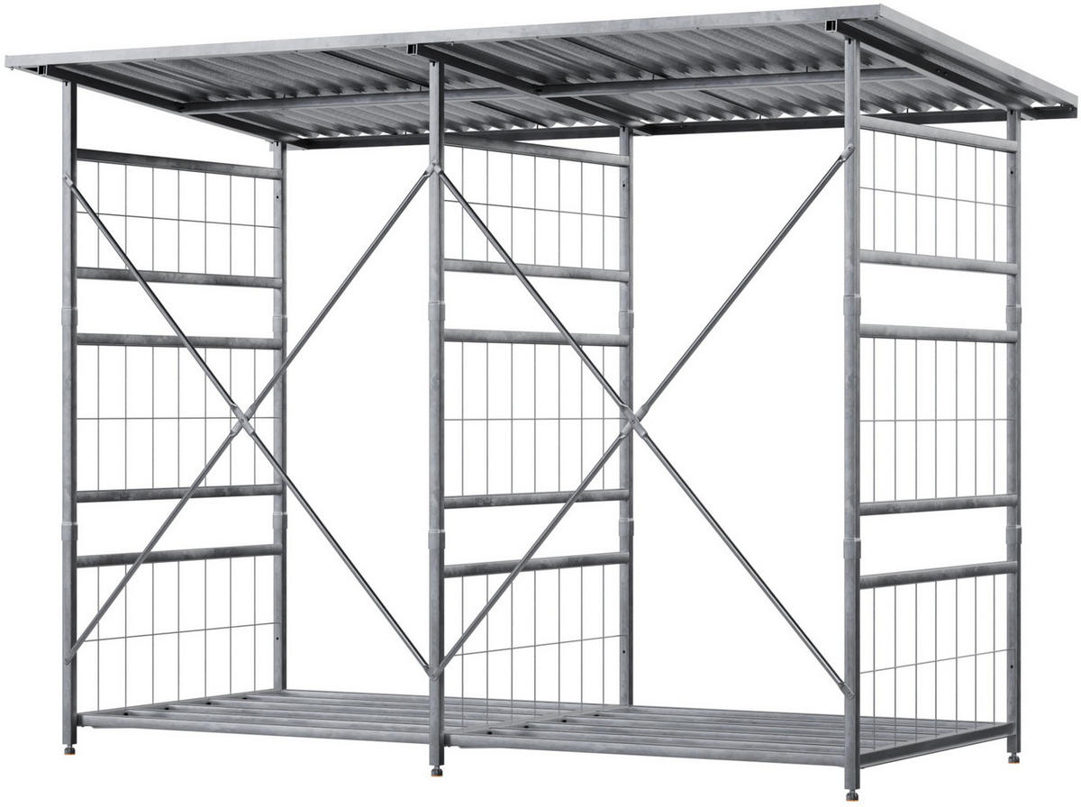 KAMINHOLZREGAL 240/110/182 cm Metall Metall - Chromfarben, Metall (240/182/110cm) - CLP