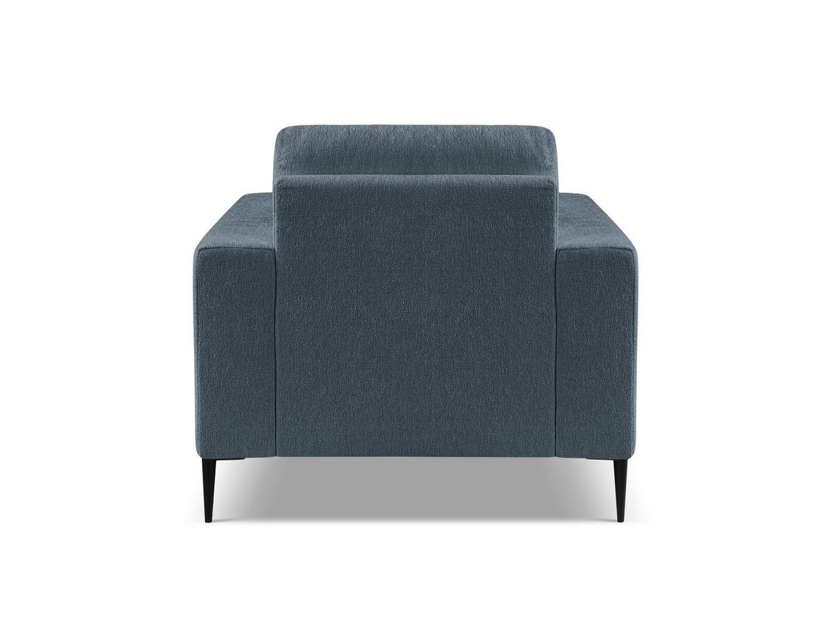 SESSEL Chenille Stoff Blau - Blau/Schwarz, Holzwerkstoff/Textil (93/88/105cm) - Makamii