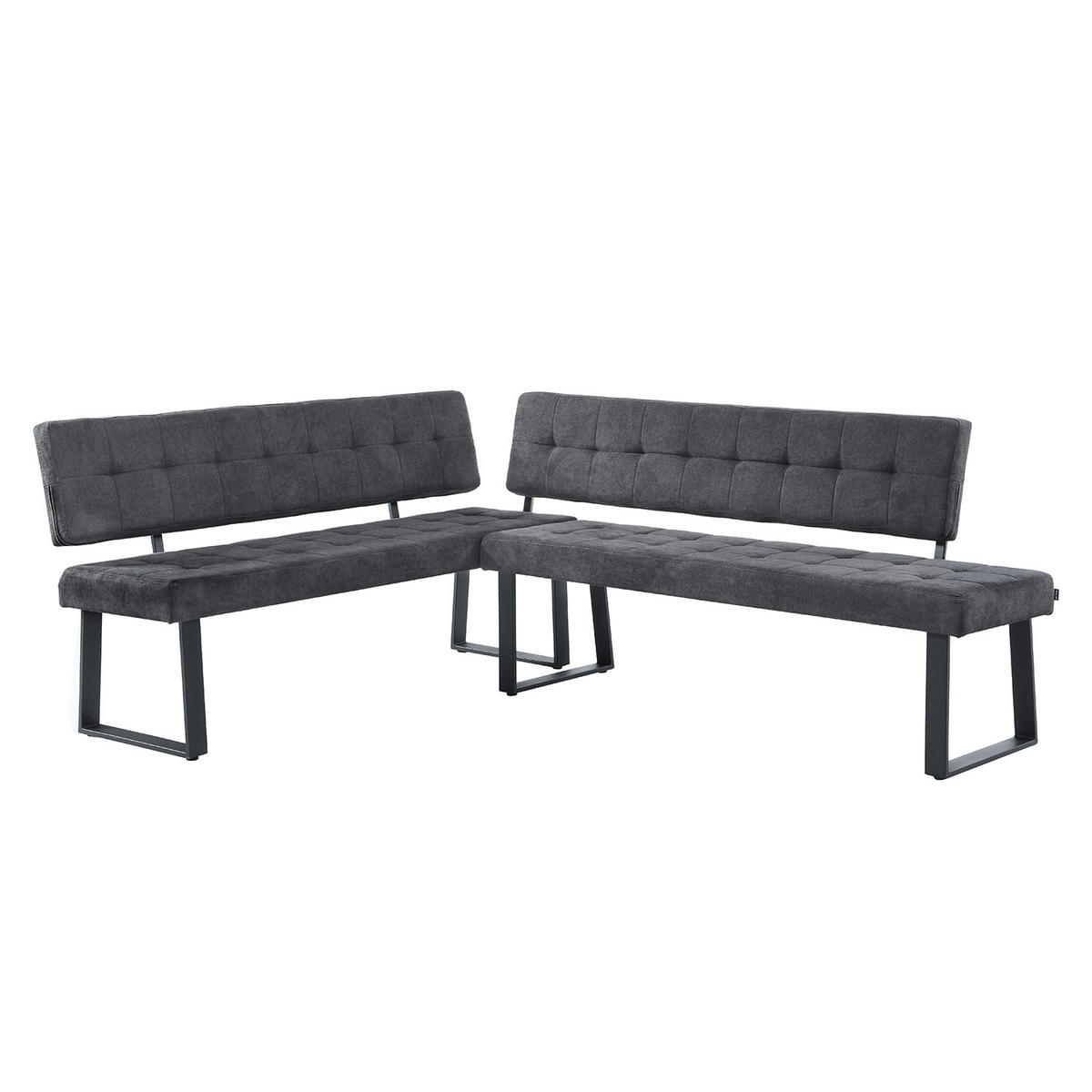 SITZBANK SIGFRID - Anthrazit, Textil/Metall (160/86/56cm) - B&D Home