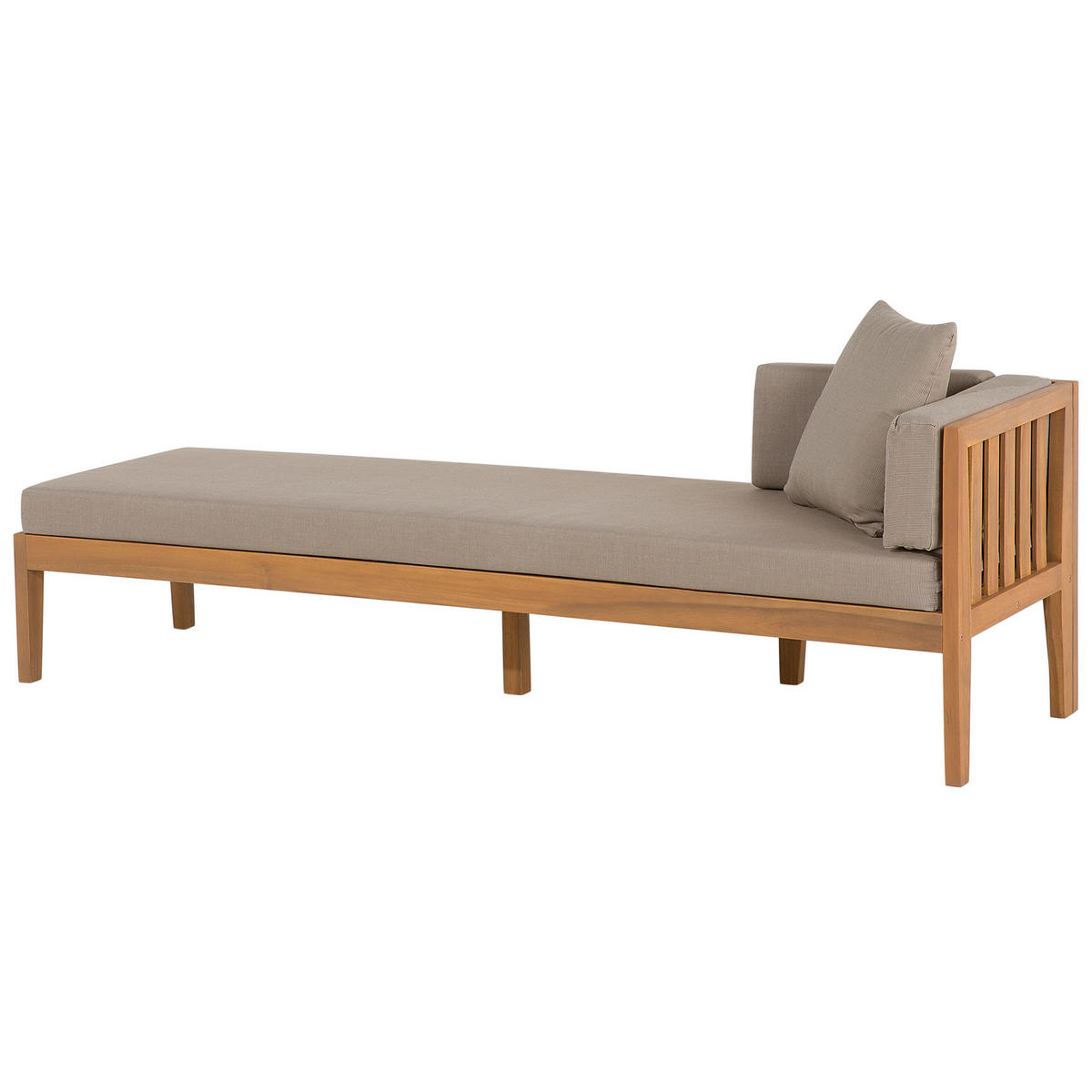 GARTEN-LOUNGE-SET 7-Sitzer zertifiziertes Holz hellgrau Auflagen grau Pataja - Hellgrau, Holz - Beliani