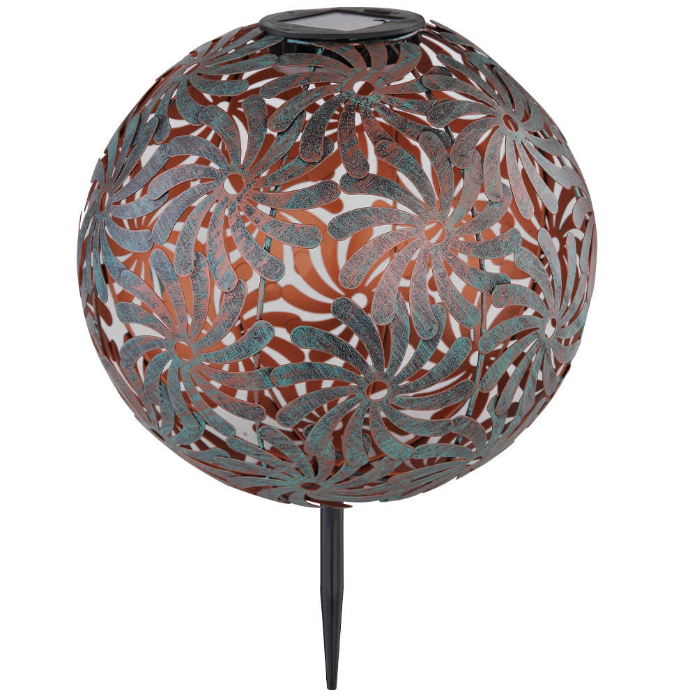 LED AUSSENLEUCHTE Kugel Antik-Gold - Goldfarben, Metall (26/26/37cm) - Globo Lighting